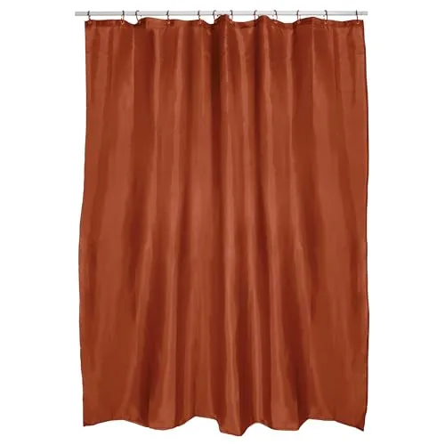 MSV Anti-Schimmel Duschvorhang - Anti-Bakteriell, waschbar, wasserdicht, mit 12 Duschvorhangringen - Polyester, „Terracotta Rot“ 180x200cm