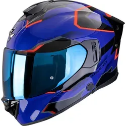 Scorpion EXO-530 Air Clip Integralhelm - Dunkelblau/Schwarz/Rot - XL - Vielseitiger Sport-Touring-Vollvisierhelm mit verbesserter Belüftung und Geräuschdämmung. Ideal für komfortables Fahren in jeder Situation. Integrierte Sonnenblende und AIRFIT-System für perfekten Sitz.