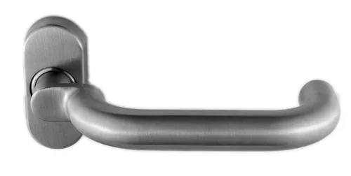 Edelstahl Haustür Innendrücker auf Ovalrosette U-Form gekröpft 12627