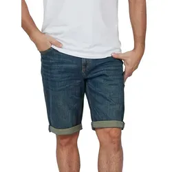 Tom Tailor Jeans Shorts Herren Slim Fit Josh Blau - Herren-Shorts im Regular Slim Fit, bequemes Stretchmaterial für optimale Bewegungsfreiheit und vielseitige Kombinationsmöglichkeiten, ideal für den Sommer.