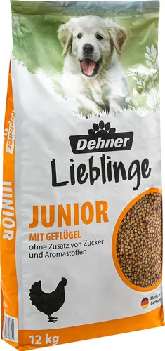 Dehner Hundefutter Knusper-Mix Junior - Trockenfutter für Welpen, 12 kg, fördert Zahnhygiene und unterstützt gesunde Darmflora
