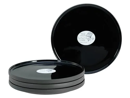 CreaTable 21663 Serie Futuro 4-teiliges Geschirrset - Dessertteller Set aus Steinzeug, 90% Recyclingmaterial, spülmaschinen- und mikrowellengeeignet, ideal für stilvolle Tischdekoration.