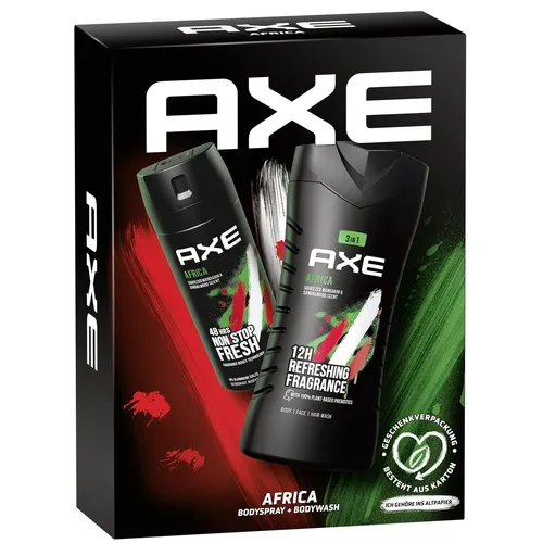 AXE Africa Duo Geschenkset für Männer, Deodorant Bodyspray & Duschgel