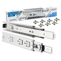 ID Dinkel Schubladenschienen 4 STÜCK VOLLAUSZUG Rollenauszug Teleskopschiene Schubladenauszug H 45 L 700 mm