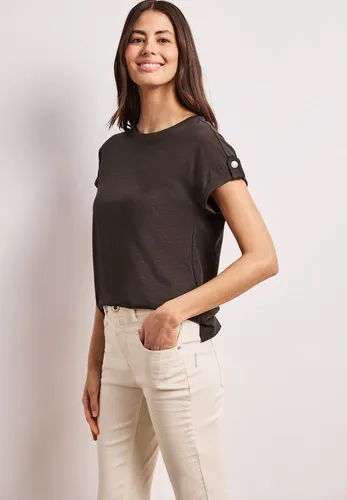 STREET ONE Shirttop Sommershirt mit Rundhals und Knopfdetails - Vielseitiges Shirttop von STREET ONE für jeden Anlass. Der geschmeidige Jerseystoff sorgt für hohen Tragekomfort, während die Knopfdetails und der Rundhalsausschnitt modische Akzente setzen. Ideal kombinierbar für deinen persönlichen Style!