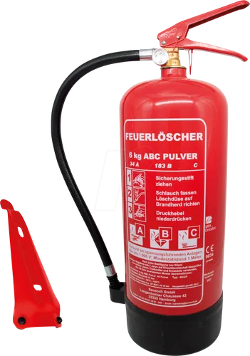 Sensorit Feuerlöscher 6kg ABC Pulver - EN3-7 zertifiziert - Zertifizierter 6kg Löschpulverfeuerlöscher für effektiven Brandschutz, ideal für Haushalte und Gewerbe.