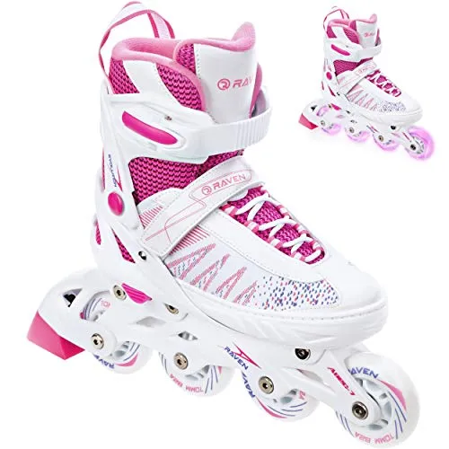 RAVEN Inline Skates Inliner für Kinder Mädchen verstellbar (Grace, 35-39 (23m-25,5cm))