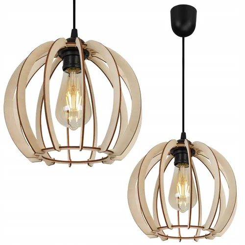 MODERNE LED-DECKENHÄNGELAMPE AUS HOLZ