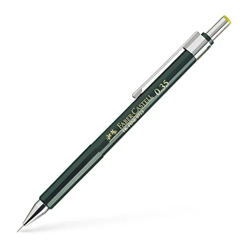 Faber-Castell 136300 - Druckbleistift TK-Fine - Grün - Radiergummi und 3 Minen 0,3 mm - HB