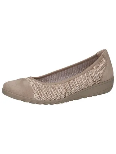 CAPRICE Damen Ballerinas flach, Braun (MUD Comb), Größe 39 - Leichte Ballerinas mit AIRMOTION-Technologie für ein luftiges Tragegefühl. Wechselfußbett ermöglicht individuelle Anpassung. Stilvoll und vielseitig für jeden Anlass. Komfortabler Materialmix für angenehmen Fußkontakt.