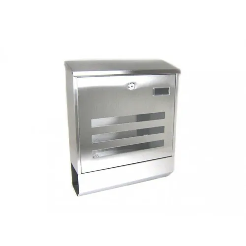 Edelstahl Briefkasten Modell 918 mit Sichtfenstern und Zeitungsrolle - Wandbriefkästen aus gebürstetem Edelstahl, mit 3 langen Sichtfenstern und einem großen Einwurf für Sendungen bis 295 x 30 mm. Einfache Montage inklusive Montagematerial.