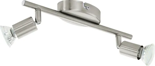 Eglo 2er LED Spot Buzz nickel-matt 28,5 x 6,5 cm GU10 - Lampen für perfekte Wohnraumbeleuchtung mit warmweißem Licht. Der schwenkbare Spot aus nickel-mattem Stahl sorgt für stimmungsvolle Akzente in jedem Raum.