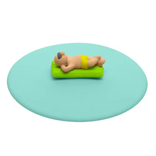 Lurch 210845 Mein Deckel Beach Boys Matze Matratze, Glasabdeckung aus BPA-freiem Premium-Platin-Silikon, Ø 10,5cm, Hellgrün