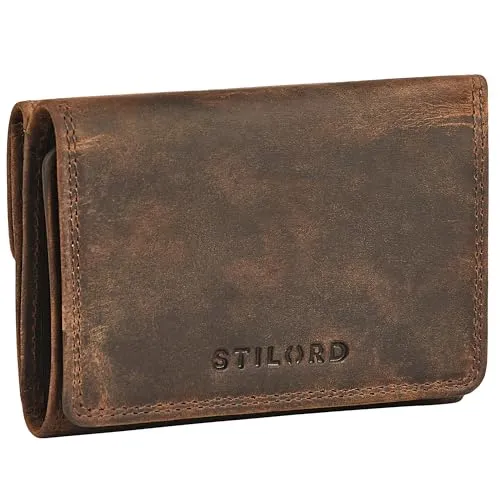 STILORD 'Olive' Echtleder Geldbörse Damen - Mittelgroß mit RFID Schutz - Damen-Geldbörsen aus echtem Rindsleder, stilvoll und funktional mit 8 Kartenfächern und Münzfach. Ideal für Alltag und Reisen, schützt Ihre Daten mit RFID Blocker.
