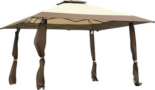 GOPLUS 4x4m Faltpavillon mit Doppeldach und UV-Schutz 50+