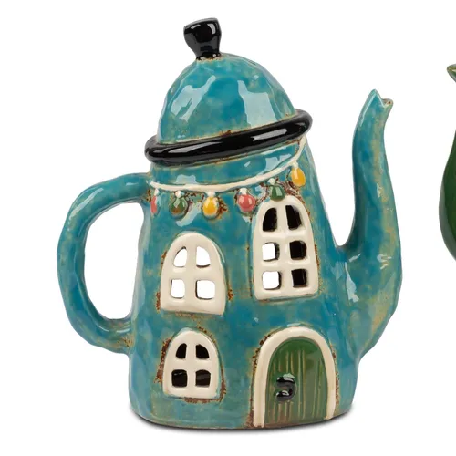 formano Teekanne Landhaus – Handbemalte Teekanne in Blau von formano