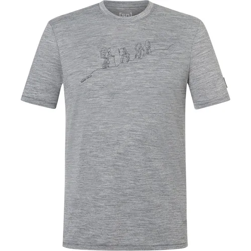 super.natural Wander-/Freizeit T-Shirt Graphic Hiking - Merinowollmix - grau melange Herren, Größe: L - Cooles Herren T-Shirt aus Merinowollmix mit lässigem Schnitt und einzigartigem Print. Ideal für Sport und Alltag, bietet es hohen Tragekomfort und bleibt auch bei häufiger Nutzung frisch.