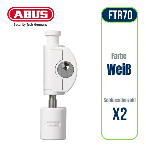 ABUS FTR70 Fenstersicherung Zusatzsicherung Gleichschließend Weiß