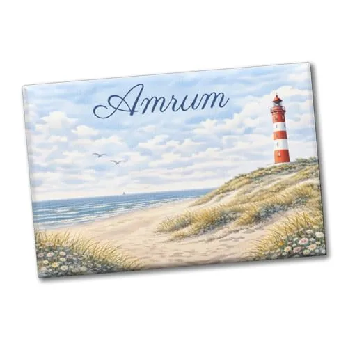 Leuchtturm Amrum Souvenir Souvenir Magnet Küstenmotiv l ustiger Souvenir Magnet für Sammler