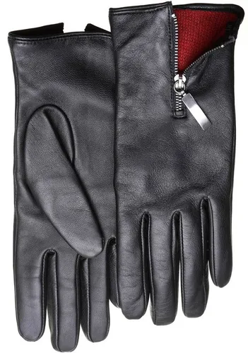 PEARLWOOD Lederhandschuhe mit Zipper und farbigem Innenfutter - Elegante Handschuhe aus hochwertigem Glattleder, atmungsaktiv und wärmend, mit praktischem Reißverschluss auf dem Handrücken.