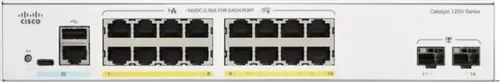 Cisco Catalyst C1200-16P-2G Switch - 16-Port Gigabit Switch mit 120W PoE Power Budget, ideal für Unternehmen mit hohem Netzwerkbedarf.