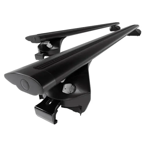 Mossa - Alu-Dachträger kompatibel mit Mercedes-Benz C Klasse S205 Kombi (2015-2021) - schwarz Dachträger Dachgepäckträger - integrierte Relinge 2