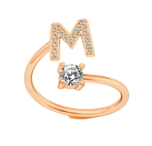 BUNGSA Fingerring Ring Zehenring Buchstabe roségoldfarben aus Messing Unisex (1-tlg), Zehring Toering