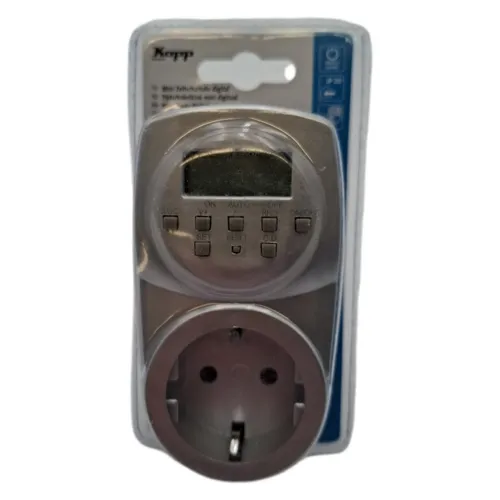 Kopp Zeitschaltuhr elektronisch Silber, 1 Stück, 195420075