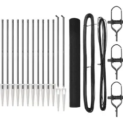 vidaXL Zaun mit Pfosten Grau 1.4 x 25 m Stahl - Gartenzäune aus hochwertigem, UV-beständigem Stahl, wetterfest und korrosionsbeständig. Ideal für sichere und stilvolle Außenbereiche, schützt Haustiere und Kinder.