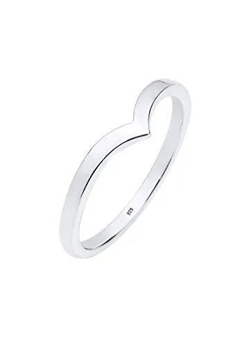 Elli Ring Damen V-Form aus 925 Sterling Silber (Größe 46) - Eleganter Damenring in V-Form aus hochwertigem 925 Sterling Silber. Handgefertigt und anlaufgeschützt, ideal für stilvolle Akzente und besondere Anlässe. Perfekt als Geschenk für jeden Anlass!