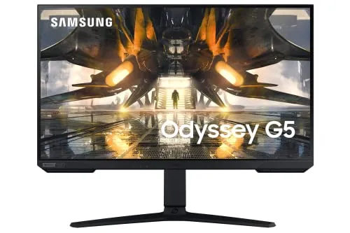 Samsung Odyssey G5 27-Zoll Gaming-Monitor - WQHD 2560 x 1440 Auflösung, 165 Hz Bildwiederholfrequenz und 1 ms Reaktionszeit für ein flüssiges Gaming-Erlebnis.