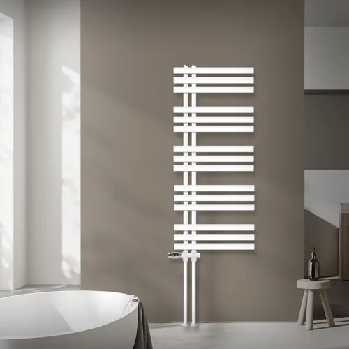 LuxeBath Badheizkörper Designheizkörper Handtuchwärmer Iron EM - Heizkörper und Handtuchwärmer in einem, sorgt für ein warmes Badezimmer und trockene Handtücher. Hochwertige Stahlkonstruktion mit effizienter Wärmeableitung und einfacher Montage.