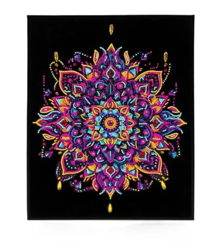 DIAMOND DOTZ - Diamond Painting Neon Mandala Kit - Bastelset für kreatives Diamond Painting, fördert die Konzentration und Entspannung, ideal für Bastelfans und Kunstliebhaber.