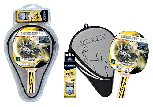 Donic-Schildkröt Tischtennis-Geschenkset Top Team 500 - Tischtennisschläger-Set mit fortgeschrittenem Schläger, hoher Ballkontrolle und gepolsterter Schlägerhülle. Ideal für ambitionierte Spieler!