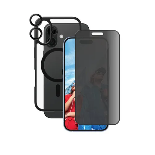 CARE by PanzerGlass Flagship 3-in-1 Privacy Set für iPhone 16 - Smartphones Cover & Cases, schützt Ihr iPhone 16 mit einer umweltfreundlichen Hülle aus recyceltem TPU und integriertem Kratzschutz.