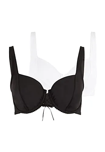 Dekolleté-BH PETITE FLEUR, Damen, Gr. 75, Cup D - Eleganter Balconette-BH mit raffinierten Zuschnitten und breiten, verstellbaren Trägern für perfekten Halt. Ideal für tief ausgeschnittene Oberteile und im praktischen Doppelpack erhältlich.