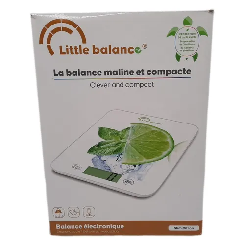 LITTLE Balance 8034 Slim Elektronische Küchenwaage, 5 kg/1 g, Tischplatte aus ge
