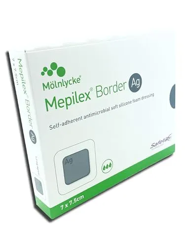 Mepilex Border Ag Schaumverband 7 x 7,5 cm