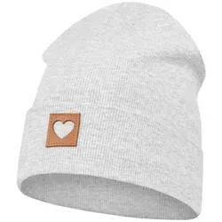 Smarilla Jerseymütze Mädchen Mütze Beanie Übergangsmütze gerippt grau 50/52