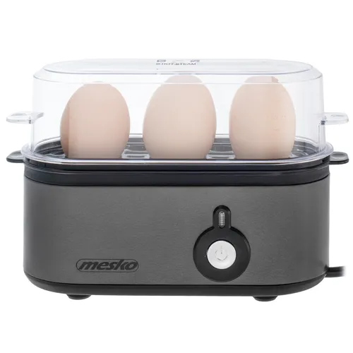 Mesko MS 4485 Eierkocher für 1 bis 3 Eier, halbharte oder harte Schale, Kochmodus, Messbecher, Stichanzeige, automatische Abschaltung