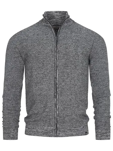 Indicode Herren INWestmoon Strickjacke mit Stehkragen - Funktionsjacken aus 100% Baumwolle, bietet hohen Kragen für Schutz vor Wind und Kälte, ideal für wechselhaftes Wetter.