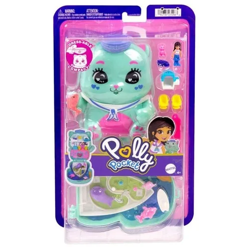 Polly Pocket Matrosenkatze-Schatulle, 12-tlg. Set mit Puppe und Kätzchen