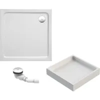 OTTOFOND Duschwanne Set 800x800 mm - Hochwertige quadratische Duschwanne aus Sanitäracryl, stabil und pflegeleicht. Mit passgenauem Träger für einfache Montage und optimale Wärmedämmung.