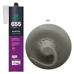 Ramsauer Klebstoff Ramsauer 655 Kraft Fix 1K Hybrid Klebstoff 450g Kartusche grau, siliconfrei, überstreichbar, geruchlos grau