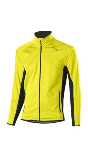 Löffler Softshelljacke Alpha WS Light - Winddicht und Atmungsaktiv für Herren - Multisport-Jacke in leuchtendem Gelb, ideal für aktive Tage. Mit elastischen Einsätzen, zwei praktischen Taschen und reflektierenden Details für optimale Sichtbarkeit.
