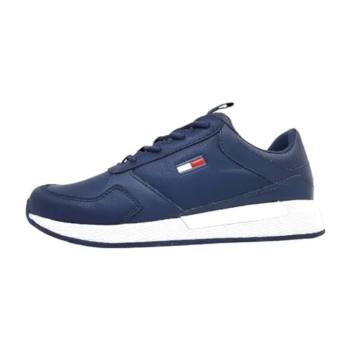 Tommy Jeans Herren Runner Sneaker Flexi Sportschuhe, Blau (Twilight Navy), 42