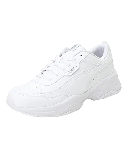 PUMA Damen Cilia Mode Shoes, Puma White-Puma Silver, 37 EU - Damen-Sneaker mit SoftFoam+ Innensohle für maximalen Laufkomfort und IMEVA Zwischensohle für leichten, gedämpften Komfort – ideal für den Alltag.