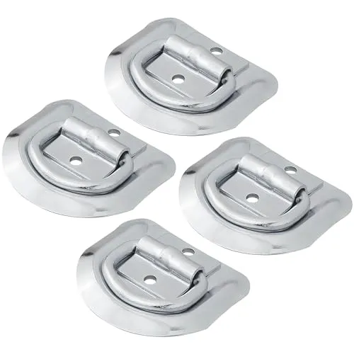 APT 4er Set Zurrmulden 83 x 72 mm Anhänger Zurrösen verzinkt, 54 x 42 mm Ringöse, Bruchlast 1100 kg, Ladungssicherung Anhängerösen