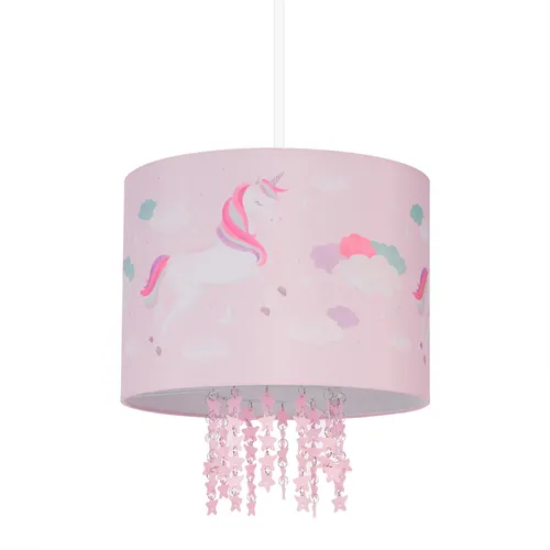 Hängelampe Kinderzimmer Einhorn Pendelleuchte Rosa in pink von Relaxdays