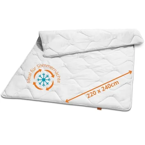 sleepling Ultra leichte Sommerdecke 220x240 cm - Bettdecken für warme Sommertage, aus 100% Mikrofaser, allergikerfreundlich und waschbar bis 60 Grad – ideal für einen kühlen, angenehmen Schlaf.